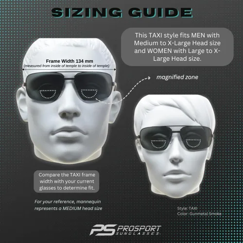 Vista 3 de proSPORT Gafas de sol bifocales polarizadas de aviador cuadrado para hombres. Lectores de línea casi invisibles, Humo con Gunmetal