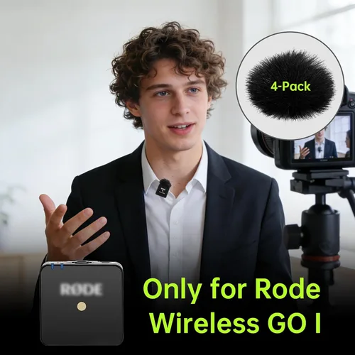 Vista 6 de Rode Wireless Go I (4 unidades) para micrófonos inalámbricos Rode Go I (1.ª generación), funda de micrófono peluda para reducción de ruido ambiental