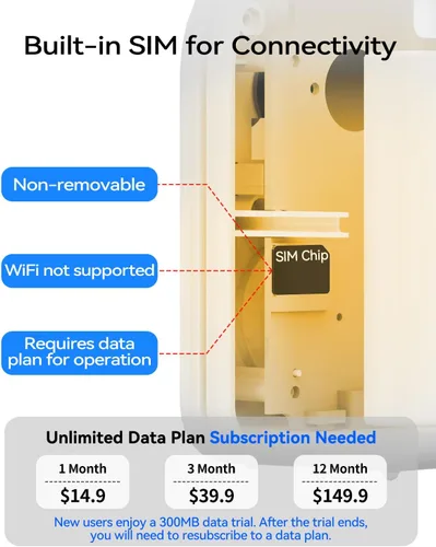 Vista 2 de KKB Cámara de seguridad celular 4G LTE magnética, cámaras de seguridad sin WiFi para interiores con SIM incorporada, cámara 2K inalámbrica