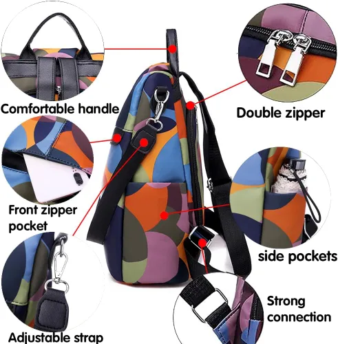 Vista 4 de Mochila para mujer, impermeable, antirrobo, bolsa de viaje, estiloA , L, Mochila