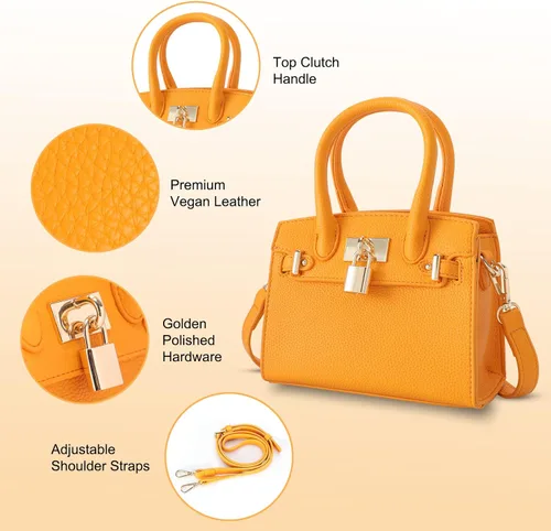 Vista 4 de STAISE Bolso bandolera de cuero vegano para mujer, bolso de hombro cruzado de moda, bolso pequeño con asa superior, bolso de noche