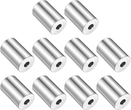 Vista 35 de uxcell 10 piezas de espaciador de acero inoxidable de 3/8" de diámetro interno x 3/4" de diámetro exterior x 1" de longitud, espaciador de rosca