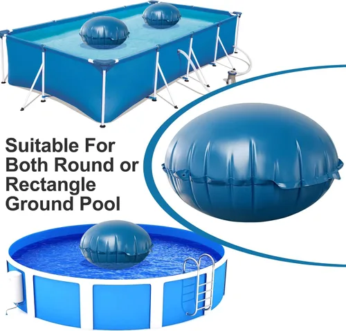 Vista 4 de LIBERECOO Almohadas de piscina redondas de 4 pies para piscinas sobre el suelo - Almohadas de invierno súper duraderas de 0.4 mm Almohadas