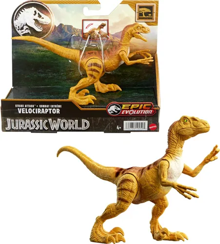 Vista 9 de Mattel Jurassic World Strike Attack Guaibasaurus - Juguete de dinosaurio con acción de golpe único, articulaciones móviles, figura de acción