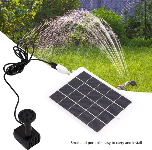 Vista 2 de Fuente solar portátil de 3 W y 5 V con apagado automático para jardín