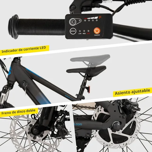 Vista 6 de JOYSTAR Bicicleta eléctrica de 20" 24" para niños, niñas, adolescentes a partir de 7 años Negro