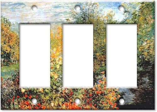 Vista 9 de Art Plates - Cubierta de placa de interruptor en blanco de dos bandas - Monet: Stiller Winkel - (Hecho en EE. UU.)
