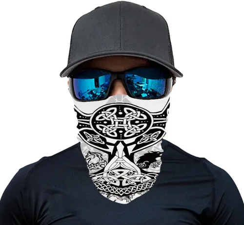 Vista 2 de GLUDEAR Bandana con estampado de galaxia para el cuello, bufanda, orejeras, pasamontañas, máscara antipolvo, para hombre y mujer