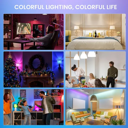 Vista 6 de Bombilla LED E12 que cambia de color con control remoto 2 W E12 bombilla multicolor RGB/3000K/6000K/Base de candelabro regulable Bombillas de luz