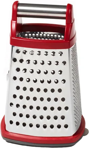 Vista 8 de KitchenAid Gourmet - Rallador de caja de acero inoxidable de 4 lados para rejilla fina, media y gruesa, contenedor de almacenamiento desmontable