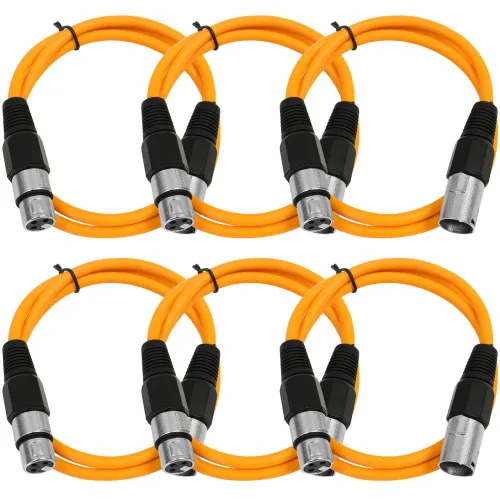 Vista 36 de SEISMIC AUDIO - SAXLX-2 - Paquete de 6 cables de conexión XLR macho a XLR hembra de 2 pies - Equilibrados - Cables de conexión de 2 pies