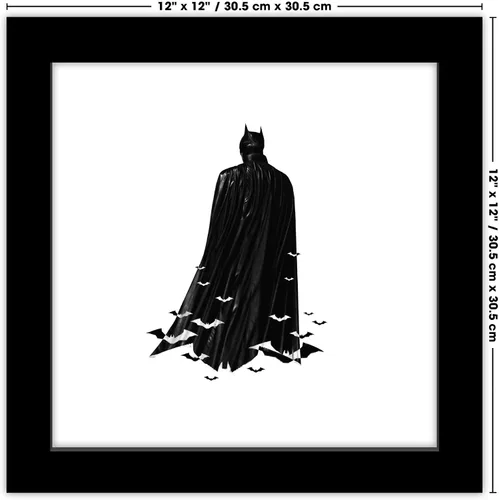 Vista 7 de Gallery Pops DC Comics The Batman - Arte de pared gráfico de capa de murciélago, versión enmarcada negra, 12 x 12 pulgadas