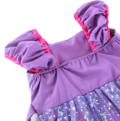 Vista 5 de Acecharming Rapunzel Princess Dress Girls Cosplay Costume Kids Floral Puffy Dresses for Summer Pageant Fancy Dress Up Party