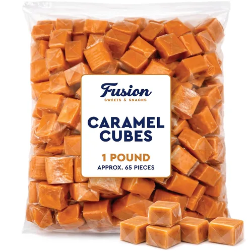 Vista 3 de Caramelos en forma de cubos de caramelo, bolsa a granel de 1 libra, envueltos individualmente, aproximadamente 75 unidades Soft, Chewy, Classic