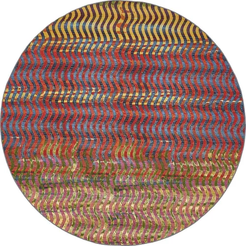 Vista 14 de Unique Loom - Alfombra colección de círculos abstractos, de transición para interiores y exteriores, beige, Polipropileno, Púrpura (Multi/Purple)