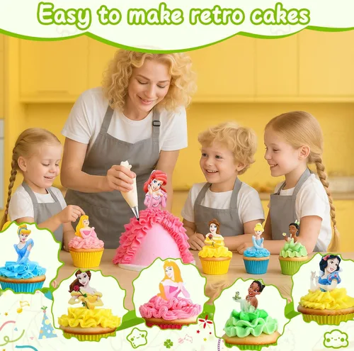 Vista 3 de Suuker Juego de 7 boquillas plisadas para tuberías de falda plisada, boquillas rusas de acero inoxidable, juego de tuberías para fondant
