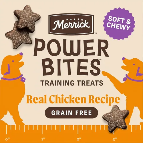 Vista 2 de Merrick Power Bites - Golosinas suaves y masticables para perros, sin gluten ni granos, completamente naturales