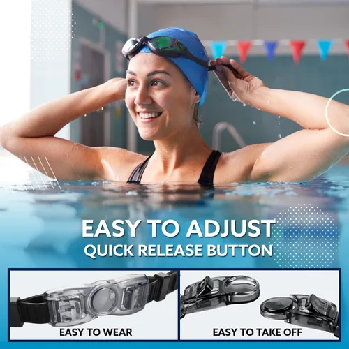 Vista 6 de KALA - Gafas de natación antivaho para adultos, gorro de natación y clip para la nariz incluidos, gafas de natación polarizadas UV, gafas