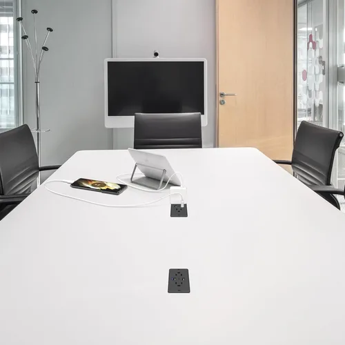Vista 4 de HHSOET Regleta de enchufes empotrable 5 en 1 con enchufe plano, tomacorriente para muebles de carga rápida de 20W con USB, enchufe empotrable