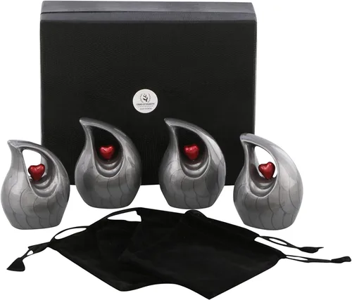 Vista 29 de Urna de cremación Heart of Love para cenizas humanas - Hermosa urna conmemorativa ERN para adultos - ERN decorativa para seres queridos - Urna Negro