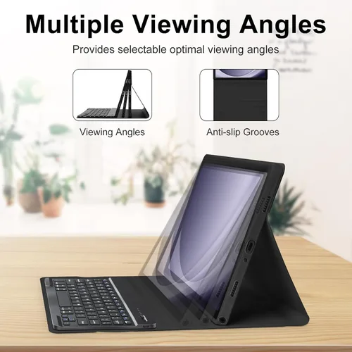 Vista 4 de MORECOO Funda para Samsung Galaxy Tab A9 Plus con teclado de 11 pulgadas 2023 (SM-X210/X216/X218), funda para tableta A9 Plus con teclado