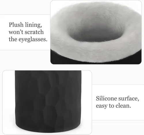 Vista 6 de Mkono Soporte para anteojos con forro de felpa, funda protectora para lentes, soporte antiarañazos, organizador de almacenamiento para anteojos