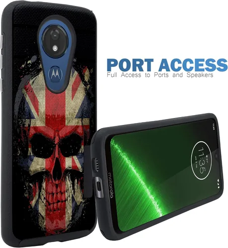 Vista 2 de CasesOnDeck - Carcasa compatible con Motorola Moto E5 Plus y Moto E5 Supra[Grip Tactical] de dos piezas con carcasa rígida y piel flexible