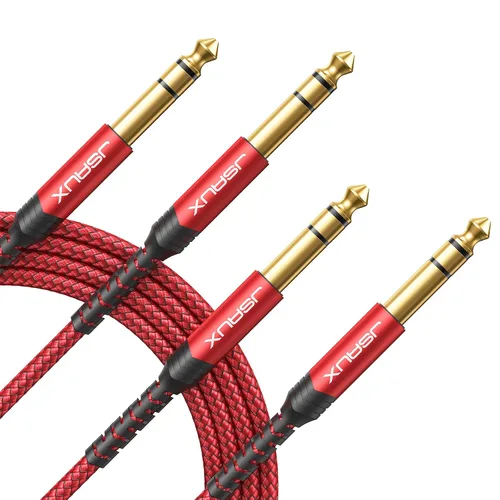 Vista 8 de JSAUX Cable de guitarra de 10 pies para guitarra eléctrica/mandolina/bajo rojo Recto-Rojo