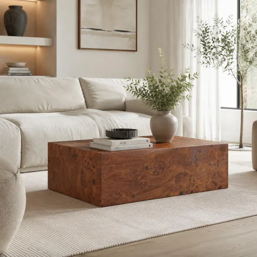 Vista 33 de WILLIAMSPACE 11.81" Square Wood Side Table for Living Room, No Assembly 11.81"*19.69"h-gray Textured