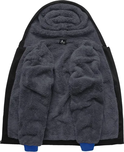 Vista 47 de SCODI Sudaderas con capucha para hombre, forro polar pesado, cremallera completa, forro de sherpa grueso, chaqueta con capucha