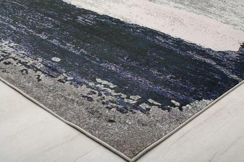 Vista 7 de CosmoLiving by Cosmopolitan Melyna MA25A - Alfombra abstracta contemporánea de satén plateado, 2 pies 6 pulgadas x 4 pies