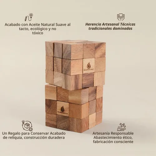 Vista 6 de SiamMandalay Rompecabezas de cubo de serpiente: rompecabezas de madera 3D para adultos STEM Skill Builder juego entrelazado, juego educativo