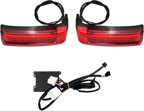 Vista 9 de Luz LED para alforja para motocicleta, luz trasera de freno para Harley Touring Street Electra Glide Road Glide King Ultra Limited CVO 1997-2013