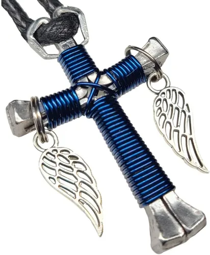 Vista 4 de Cruces de herradura - (Unicolor) Elija su color!, sin metal, V-BLK-Neck