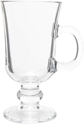 Vista 6 de Red Co. Taza de café irlandesa de cristal transparente con pies originales, juego de 6-7.75 onzas