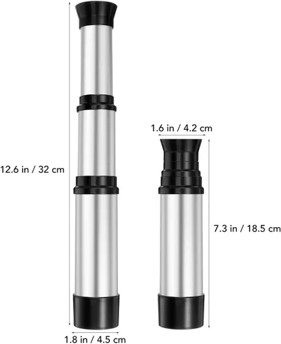 Vista 2 de Juguete de telescopio pirata de plástico: mini telescopio retro portátil ajustable con zoom, monóculo de bolsillo de 25 x 30 pulgadas, accesorio