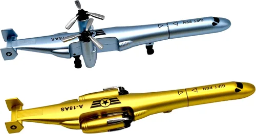 Vista 6 de 5 bolígrafos novedosos con forma de avión, bolígrafo de gel para helicóptero, bolígrafo inspirador de aviador con 12 recambios para oficina, fiesta