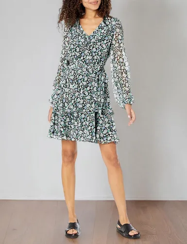 Vista 3 de Karl Lagerfeld Paris Women's Floral Tie Ruffle Dress