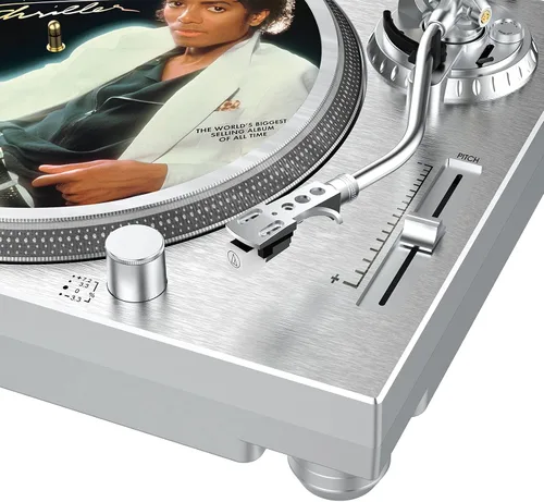 Vista 4 de DIGITNOW Tocadiscos de transmisión por correa de alta fidelidad, reproductor de discos de vinilo con cartucho magnético, conversión de vinilo a