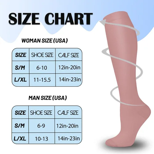 Vista 6 de CTHH 57 pares de calcetines de compresión para mujeres y hombres, medias de compresión para apoyo, correr, atletismo, enfermería, viajes