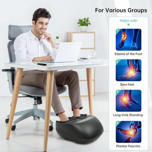 Vista 7 de Snailax Shiatsu masajeador de cuello y hombros Shiatsu masajeador de pies con compresión de calor amasamiento vibración