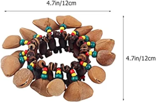 Vista 2 de Pulsera de concha de nuez, instrumento musical africano, campanilla de tuerca africana, accesorios de percusión, instrumento musical para hombre