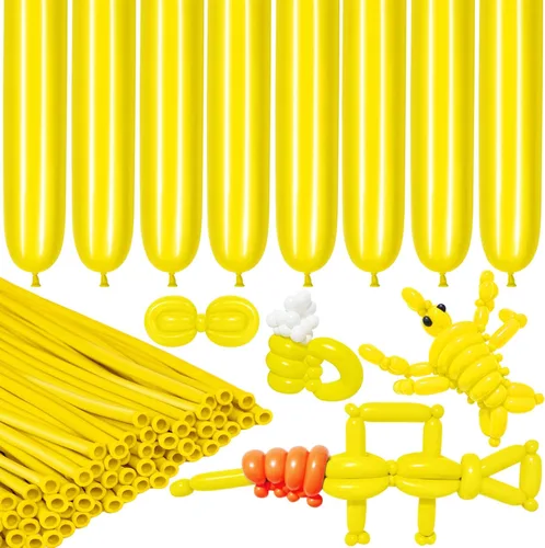 Vista 21 de LXZFCRG 260 Globos Negros Largos para Animales de Globo, 100pcs Globos para Torcer para Guirnalda de Globos Animales Modelado Cumpleaños Boda Fiesta