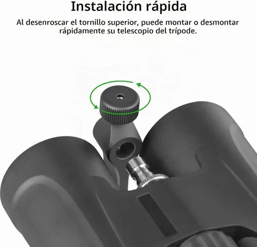 Vista 4 de Adaptador de trípode para prismáticos, montaje de prismáticos con rosca de 1/4 pulgada, aluminio (s1)