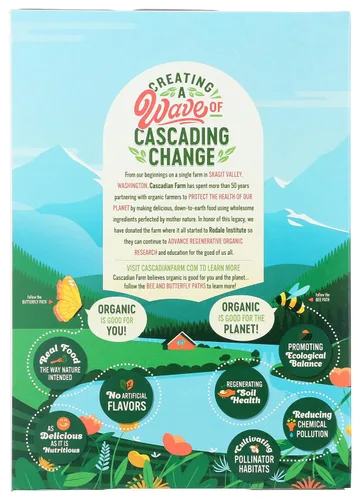 Vista 4 de Cascadian Farm Organic Honey Nut O's - Cereal de nueces y miel, 9.5 onzas