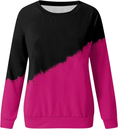 Vista 4 de LCMTWX Sudaderas de gran tamaño para mujer, de manga larga, lindas, holgadas, suaves, de manga larga