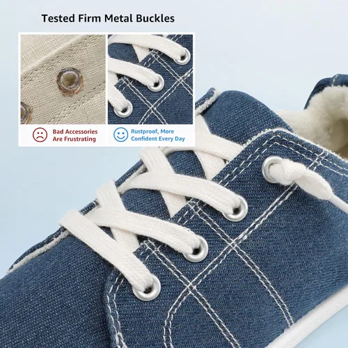 Vista 4 de STQ Zapatos de lona sin cordones para mujer, tenis casuales de moda con soporte de arco