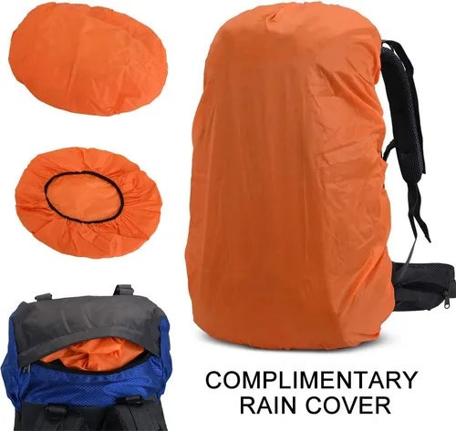 Vista 4 de Bseash Mochila impermeable de 60L con marco interno para senderismo, camping, con cubierta para lluvia, mochila grande para viajes al aire libre