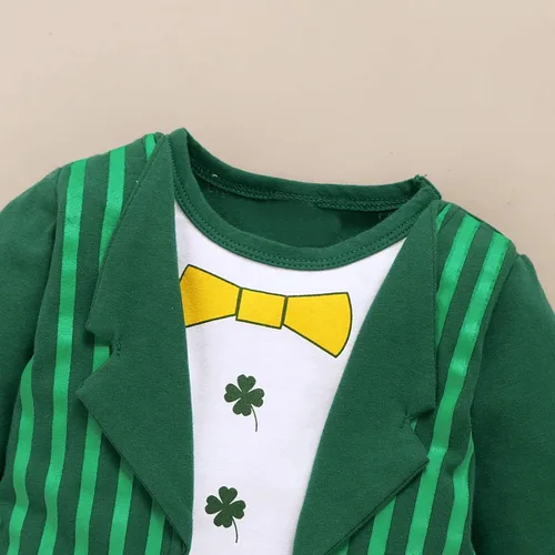 Vista 5 de Mutiggee Mameluco de trébol para el día de San Patricio para bebés y niños