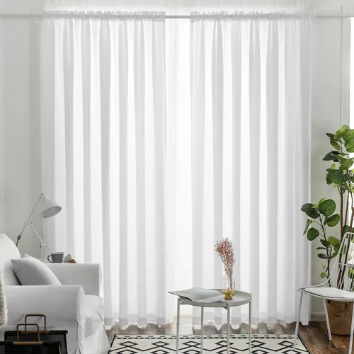 Vista 82 de Melodieux Cortinas de Niveles Semitraslúcidas Negras de 24 Pulgadas de Largo para Cocina, Cafetería, Dormitorio, Ventanas Pequeñas, Aspecto de Lino